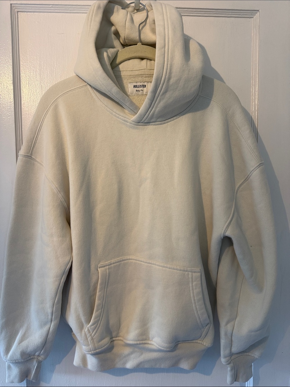 Hollister Ivory Hooded Pullover Sweatshirt